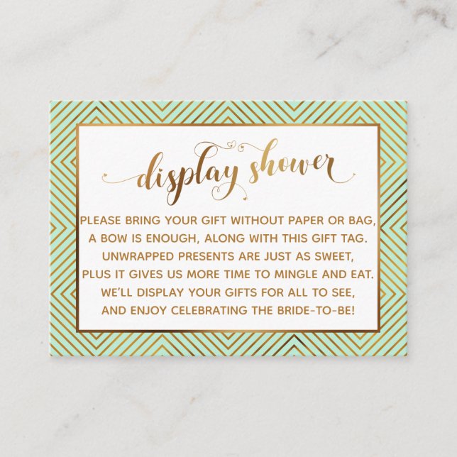 Carte D'accompagnement Afficher Balise cadeau Coeur de douche, Mention (Devant)