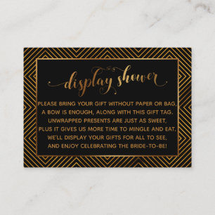 Carte D'accompagnement Afficher Coeurs douche Gold Script Balise cadeau,