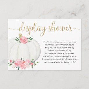 Carte D'accompagnement Afficher douche Citrouille rose or fille baby show