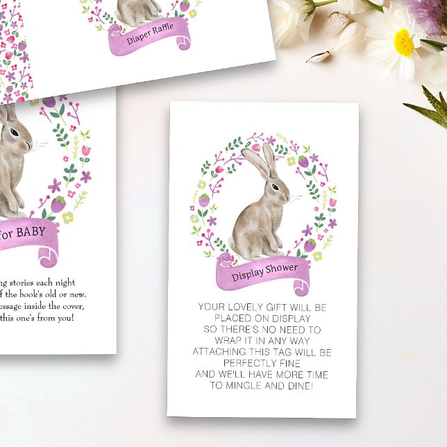 Carte D'accompagnement Afficher Douche Pas Envelopper Poème Petit Lapin (Spring or Easter Display Shower card from my Little Bunny & Little Lamb Baby Shower collection)