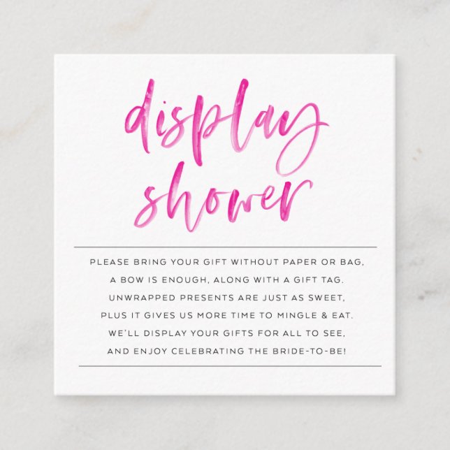 CARTE D'ACCOMPAGNEMENT AFFICHER LA DOUCHE - INSÉRER ROSE (Devant)