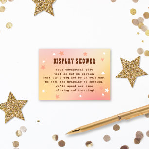 Carte D'accompagnement Afficher la douche Occidentale Peach Stars Fête de