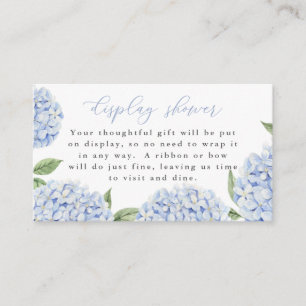 Carte D'accompagnement Afficher la douche, Script, Hydrangea Bleu