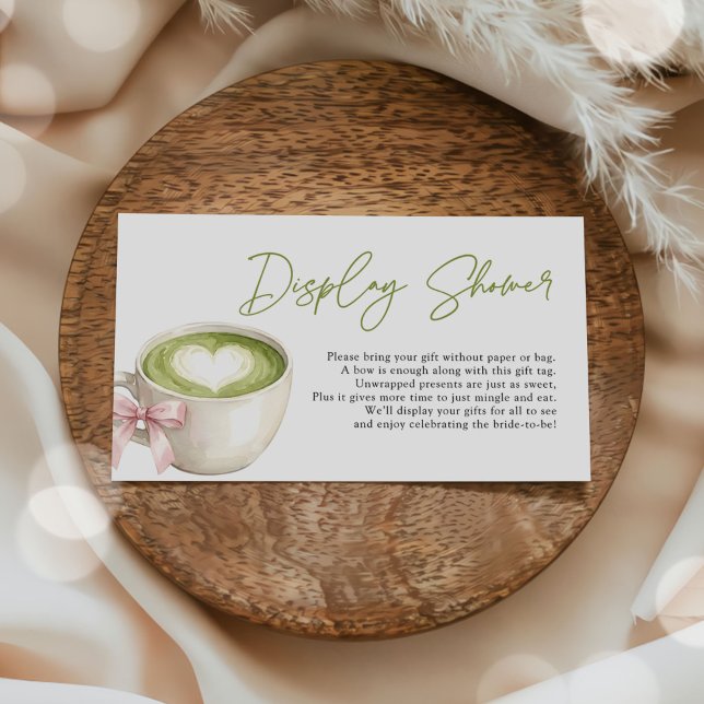 Carte D'accompagnement Afficher la Douche Verte Matcha Latte Douche de Ma (Créateur téléchargé)