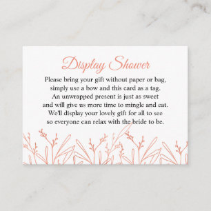 Carte D'accompagnement Afficher Rose Gold Botanique Blanc Douche