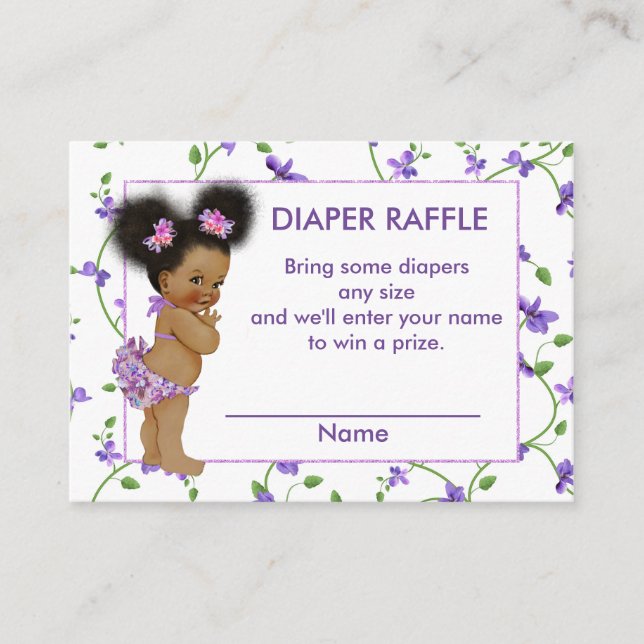 Carte D'accompagnement Afro-Américaine Bébé Déchets Raffle (Devant)