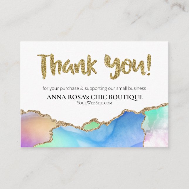 Carte D'accompagnement *~* AGATE QR Logo MERCI Review AP8 Rainbow (Devant)