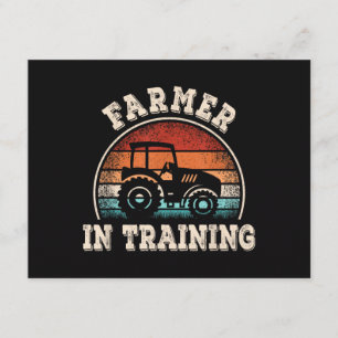 Carte D'accompagnement Agriculteur en formation tracteur drôle d'agricult