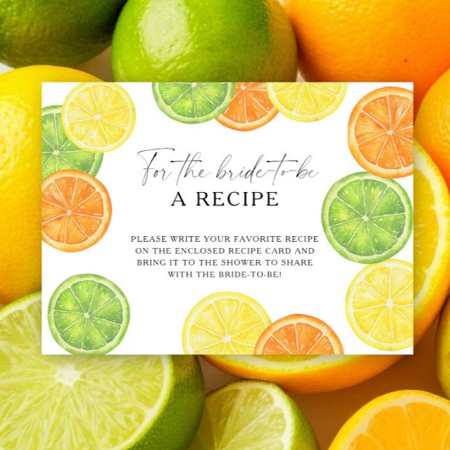 Carte D'accompagnement Agrumes - Recette pour la future mariée (Créateur téléchargé)