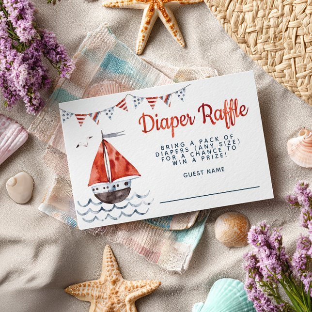 Carte D'accompagnement Ahoy C'est un garçon Baby shower nautique Déchets  (Créateur téléchargé)