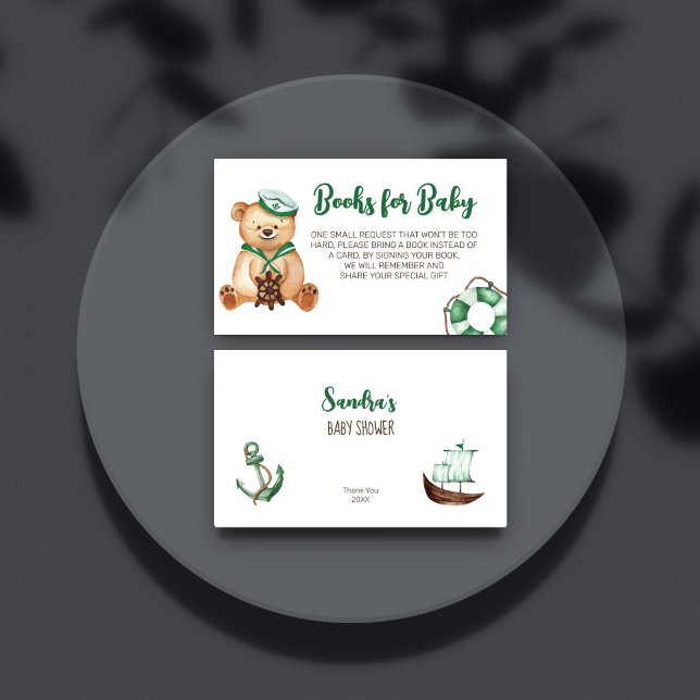 Carte D'accompagnement Ahoy c'est un garçon ours en peluche livres pour b (Ahoy it's a boy baby shower books for baby card)