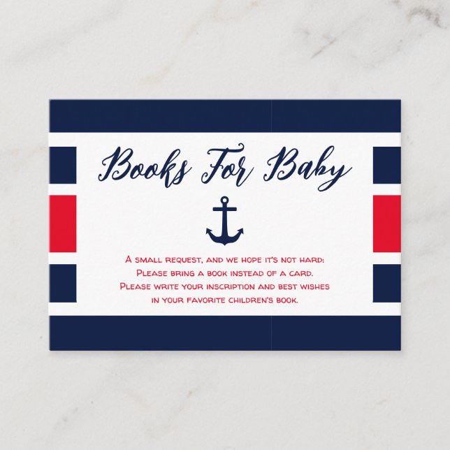 Carte D'accompagnement Ahoy ! Livres Baby showers Nautiques Pour Bébé (Devant)