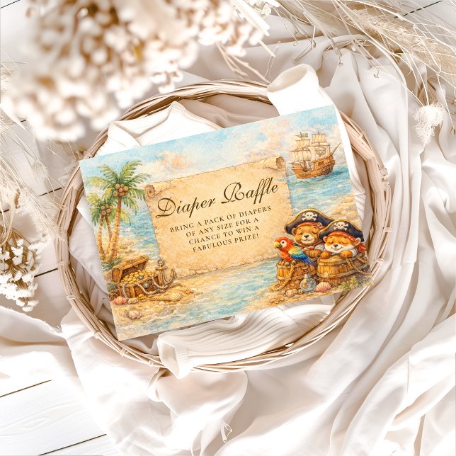 Carte D'accompagnement Ahoy Matey Storybook Pirates Diapper Raffle (Créateur téléchargé)