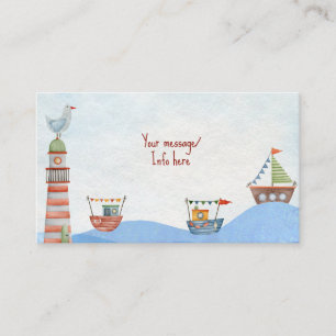 Carte D'accompagnement Ahoy Nautical kids aquarelle anniversaire