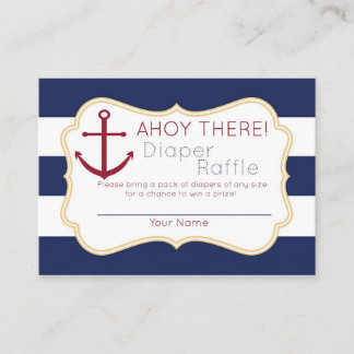 Carte D'accompagnement Ahoy Nautique Il Ticket Raffle de couche