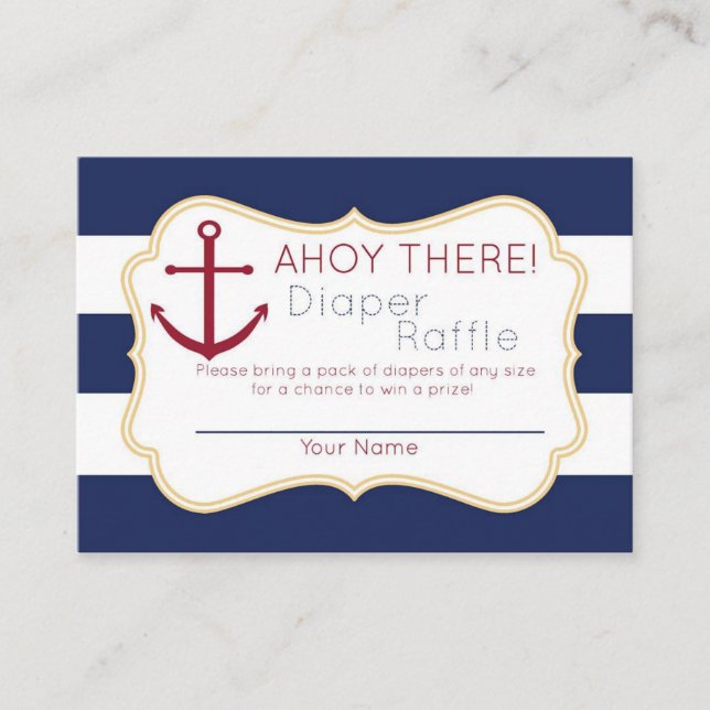 Carte D'accompagnement Ahoy Nautique Il Ticket Raffle de couche (Devant)