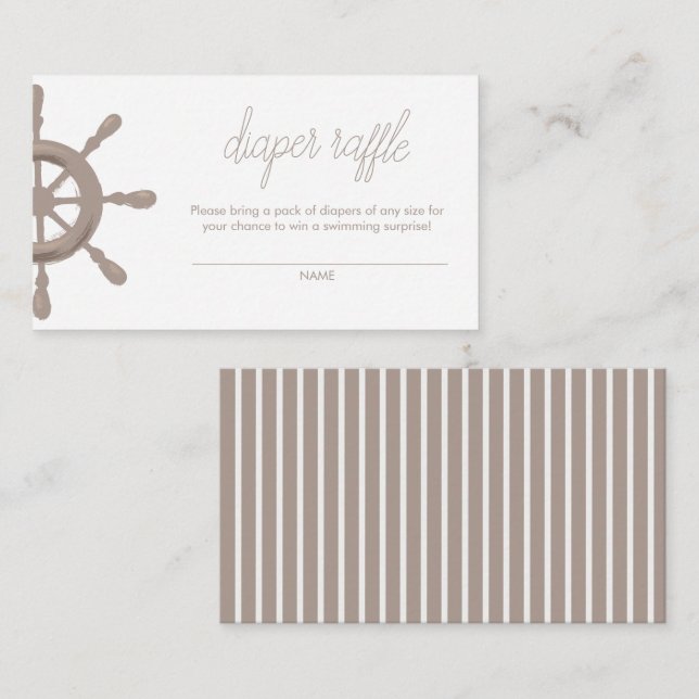 Carte D'accompagnement Ahoy ! Sailor Helm Diaper Raffle (Devant / Derrière)