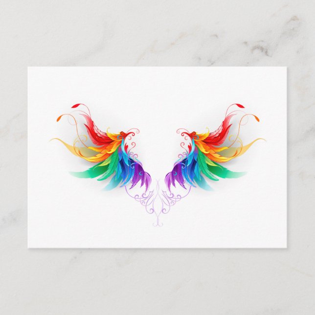 Carte D'accompagnement Ailes fluffy arc-en-ciel (Devant)