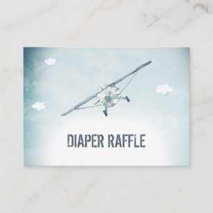 Carte D'accompagnement *~* Air Plane Sky Nuages Diaper Raffle