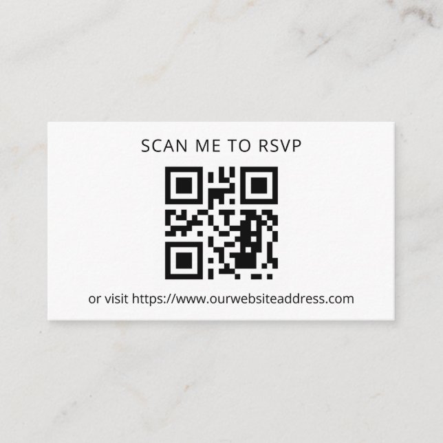 Carte D'accompagnement Ajouter votre Mariage RSVP de code QR (Devant)