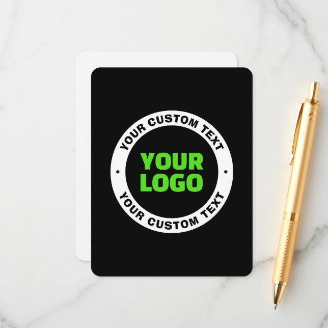 Carte D'accompagnement Ajoutez votre propre logo d'entreprise ou votre co (Devant/Arrière en situation)