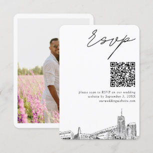 Carte D'accompagnement Akron Mariage moderne RSVP QR Code
