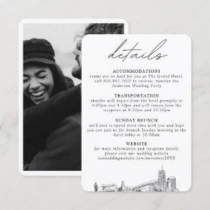 Carte D'accompagnement Akron Ohio Mariage détails verticaux
