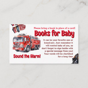 Carte D'accompagnement Alarme Red Fire Truck Baby shower Jeu