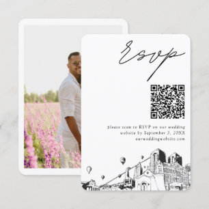 Carte D'accompagnement Albuquerque Mariage moderne RSVP QR Code
