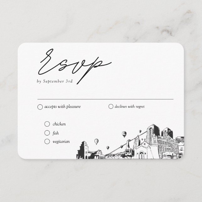 Carte D'accompagnement Albuquerque Mariage traditionnel RSVP option de re (Devant)