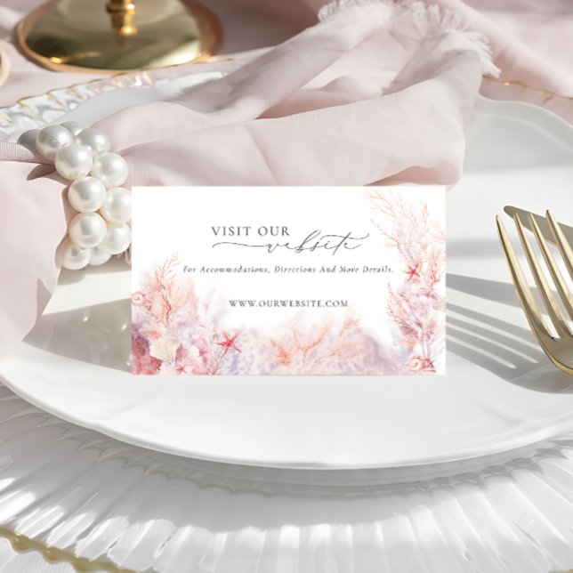 Carte D'accompagnement Algues sous-marines | Site Mariage Seashell (Créateur téléchargé)