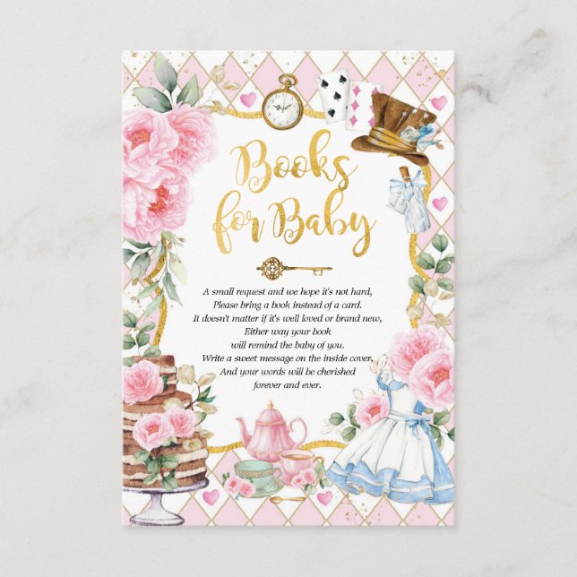 Carte D'accompagnement Alice in Wonderland Mad Tea Party Livres pour bébé (Devant)