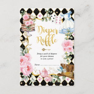 Carte D'accompagnement Alice rose au pays des merveilles Thé Partie Déche