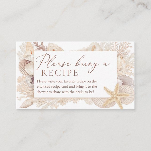 Carte D'accompagnement All I sea Is Love Bridal Shower Recipe  (Devant)