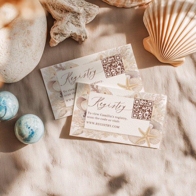 Carte D'accompagnement All I sea Is Love Bridal Shower Registry QR code (Créateur téléchargé)