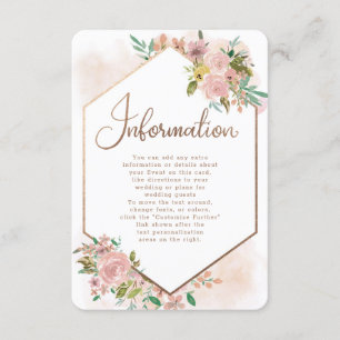 Carte D'accompagnement Alling Rose Vintage Floral Mariage Information