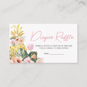 Carte D'accompagnement Aloha Baby shower ananas Raffle de couche