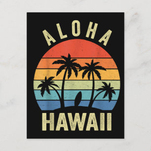 Carte D'accompagnement Aloha Hawaii Chemise Hawaïenne Île Palmiers Plage