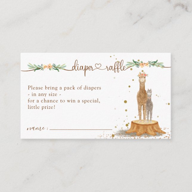 Carte D'accompagnement Alpaca Baby shower Nouveau Barreau de maman (Devant)