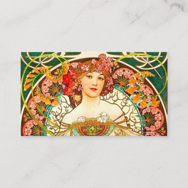 Carte D'accompagnement Alphonse Mucha Art Nouveau Daydream (Devant)