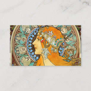 Carte D'accompagnement Alphonse Mucha Art Nouveau Zodiac