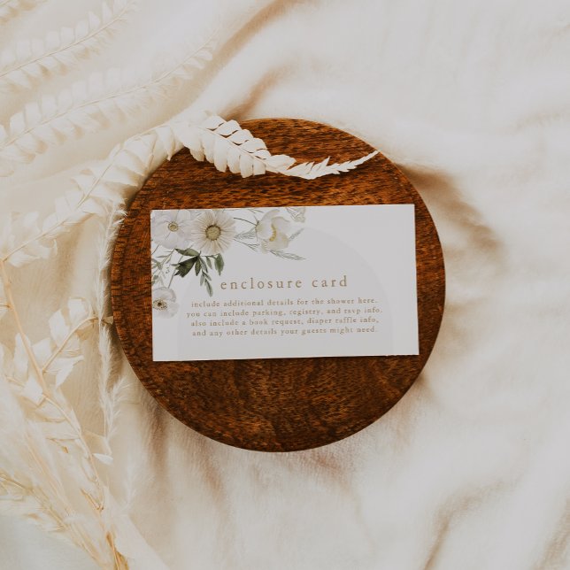 Carte D'accompagnement ALYSSA Floral Summer Boho Wild Flower Baby shower (ALYSSA Floral Summer Boho Wild Flower Baby Shower Enclosure Card)