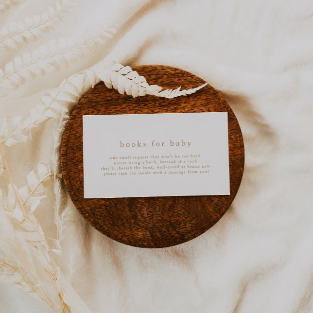 Carte D'accompagnement ALYSSA Gold Boho Simple Baby shower Livres pour bé (ALYSSA Gold Boho Simple Baby Shower Books for Baby Enclosure Card)