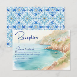 Carte D'accompagnement Amalfi Coast Amore | Italy Sea Wedding Reception