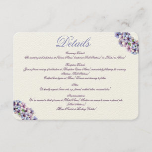 Carte D'accompagnement Ambiance romantique et poétique Pastel Lilac