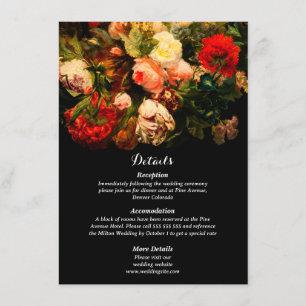 Carte D'accompagnement Ambiance romantique foncé élégant mariage floral