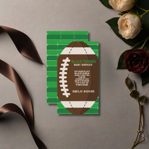 Carte D'accompagnement American Football Brown & Green Color Baby shower