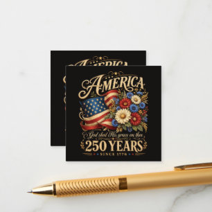 Carte D'accompagnement Amérique 250 ans depuis 1776 Cadeau Floral Patriot