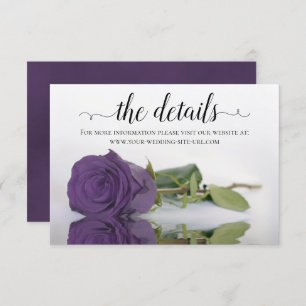 Carte D'accompagnement Amethyst Purple Rose Détails du Mariage Site Web