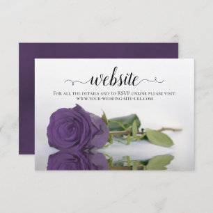Carte D'accompagnement Amethyst Purple Rose Elegant Wedding Website